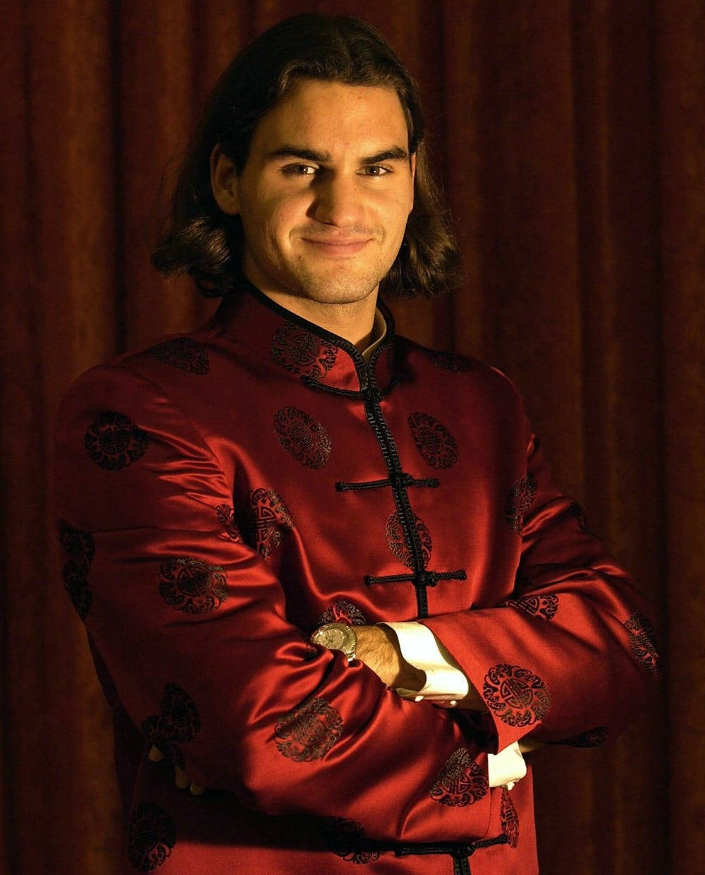 Roger Federer I Kinesisk Outfit Wallpaper