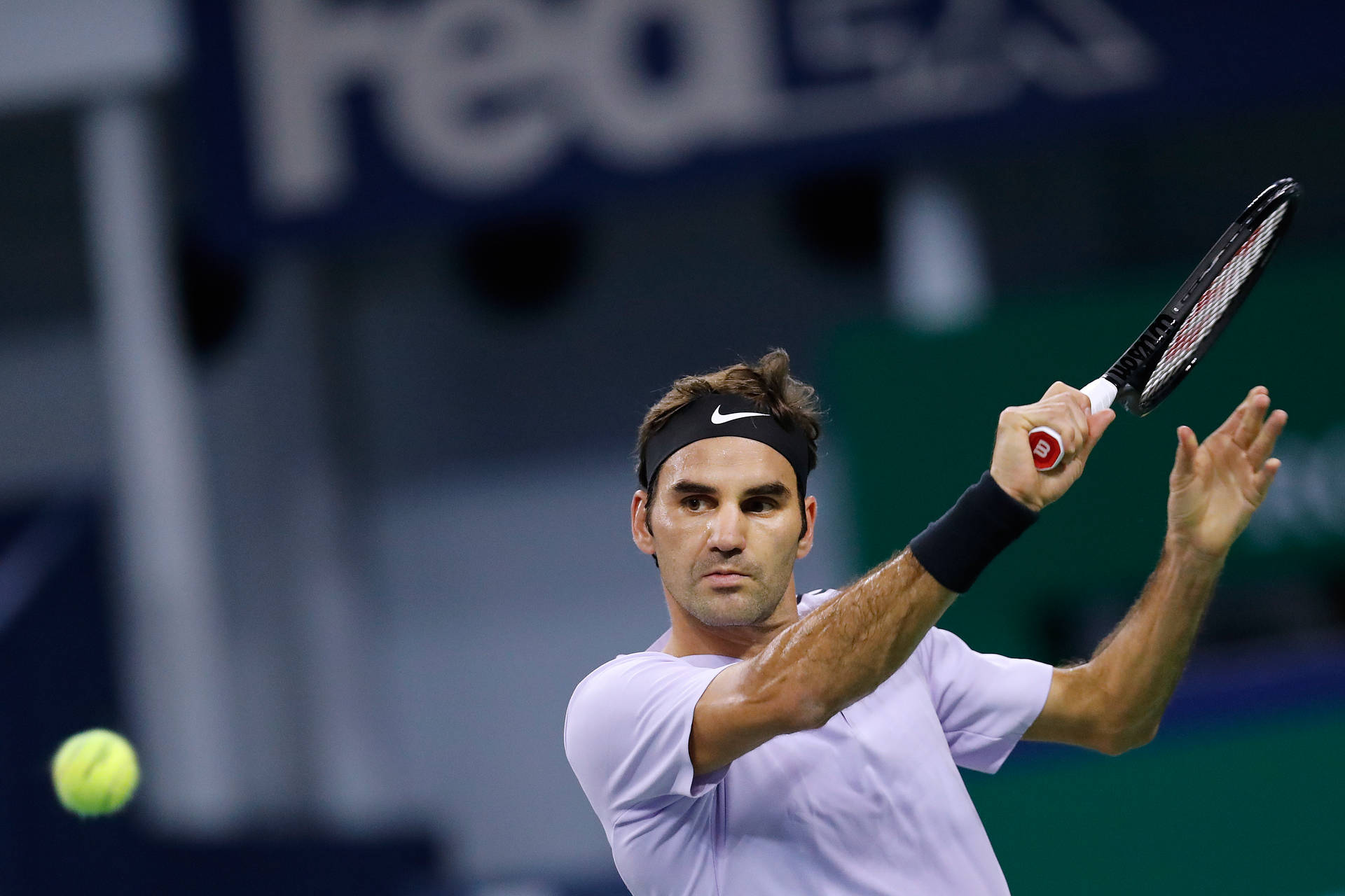 Roger Federer Racket Swing skrivebordsbaggrund Wallpaper