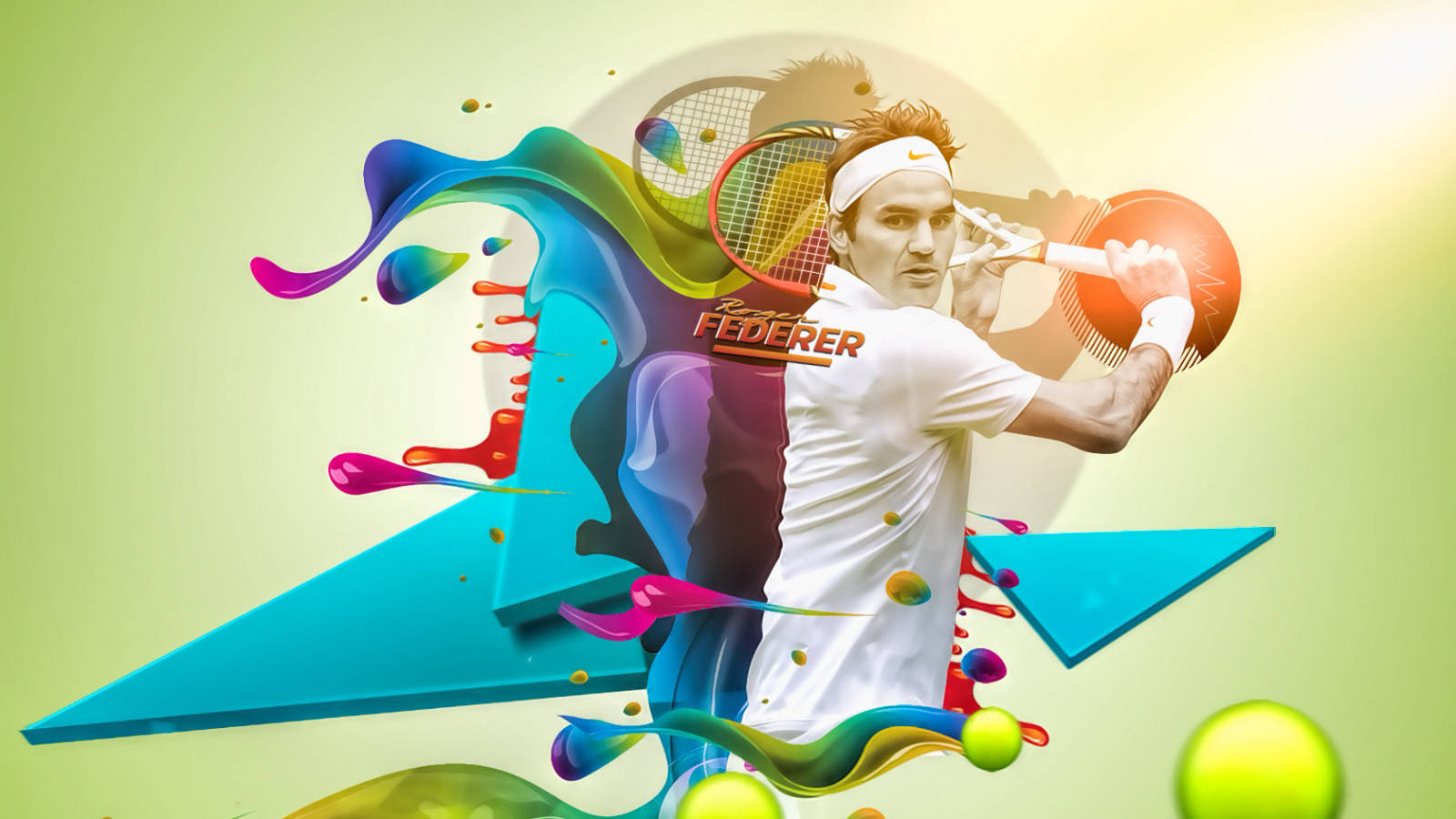 Roger Federer Tennis Colorful Art