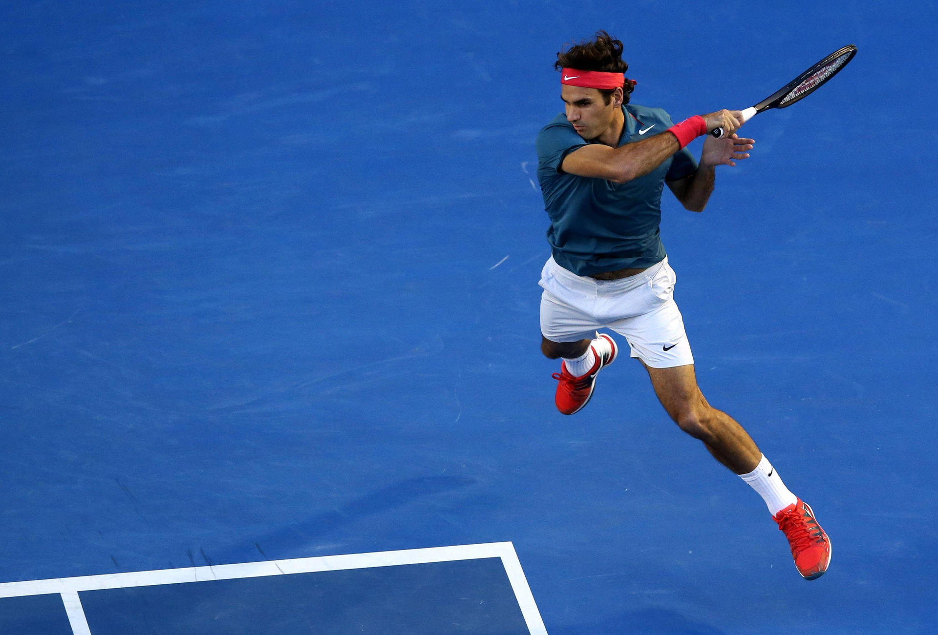 Roger Federer Tennis Jump Shot