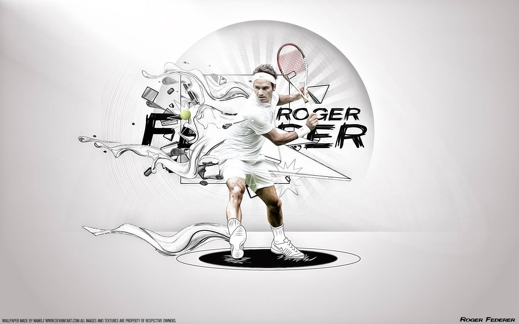 Roger Federer Hvid Plakat Vægge: Fremhæv sporteventyret med en Federer-plakat på dine vægge. Wallpaper