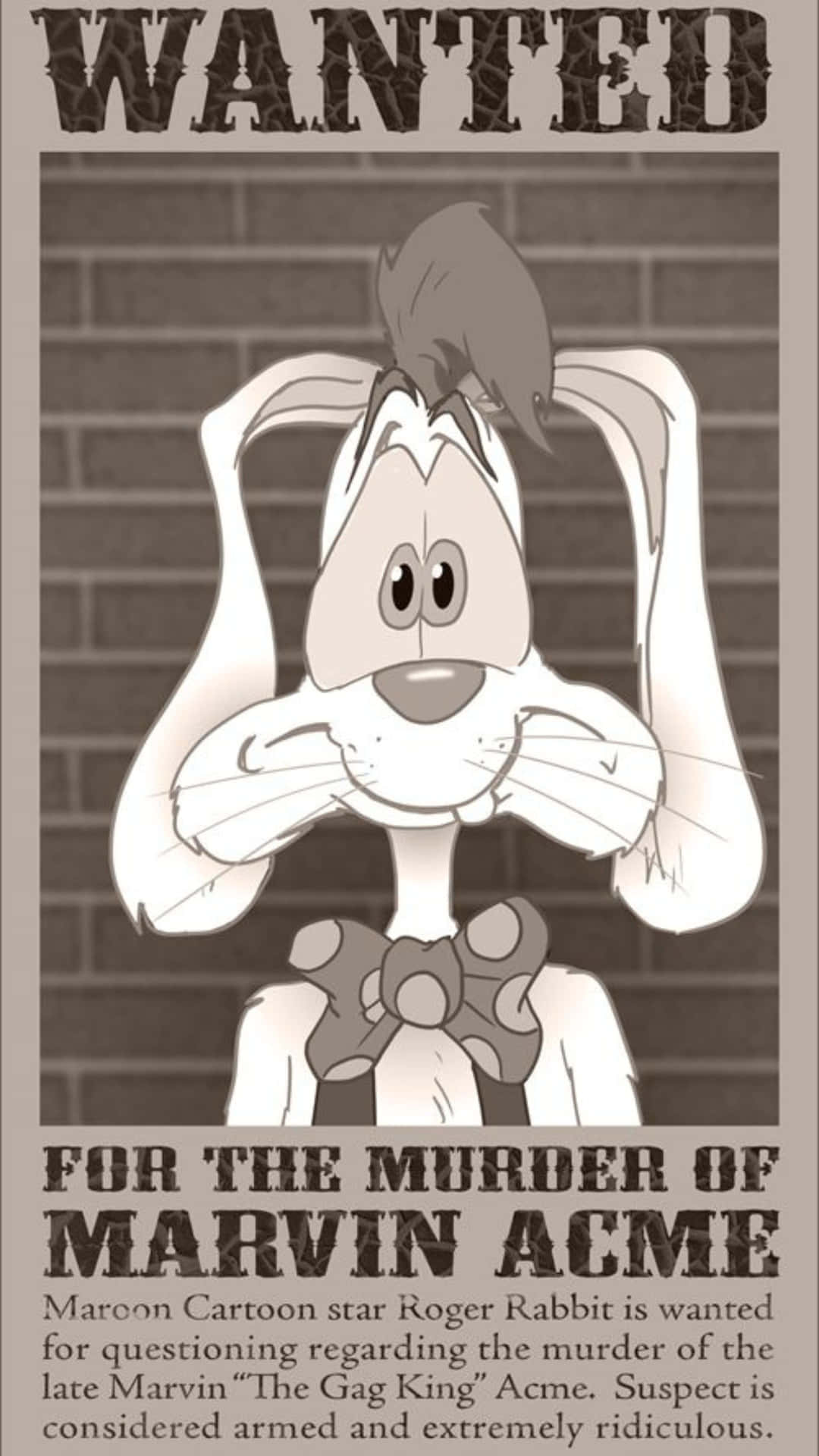 Roger Rabbit Wanted Poster Wallpaper