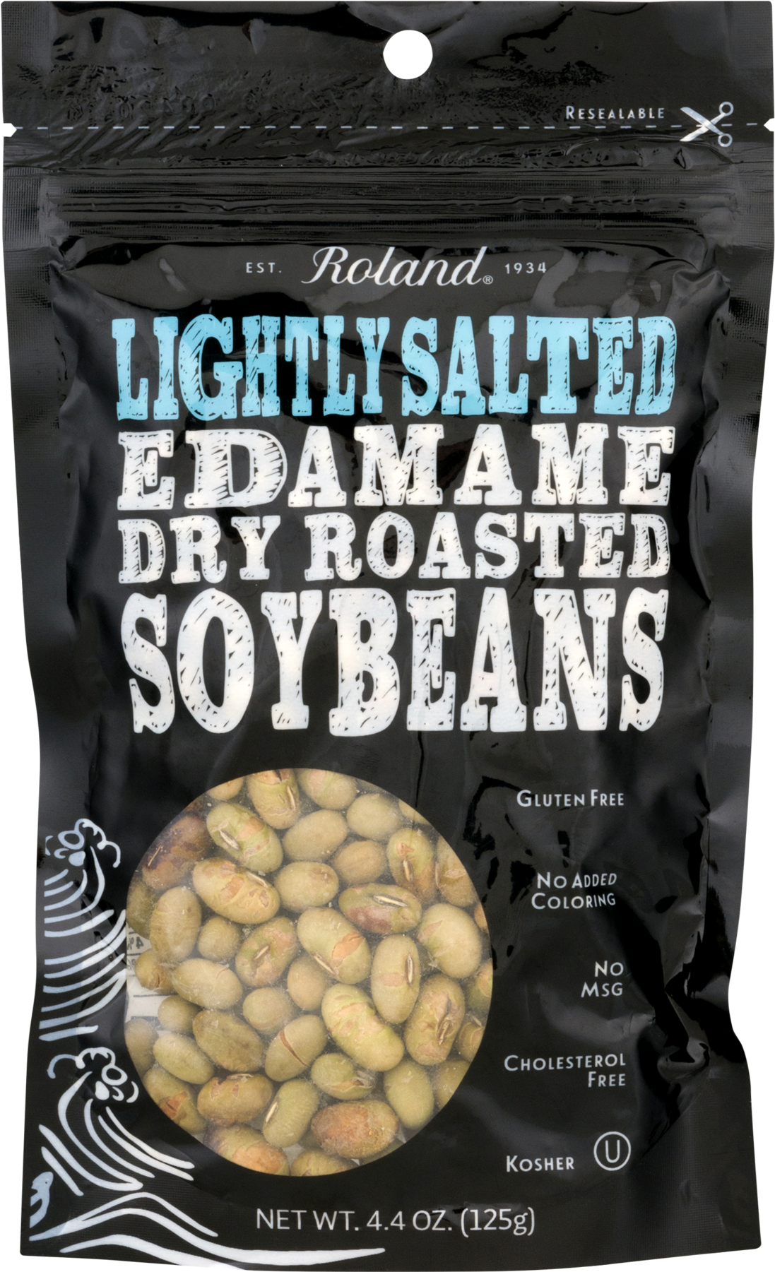 Roland Lightly Salted Edamame Dry Roasted Soybeans Package PNG