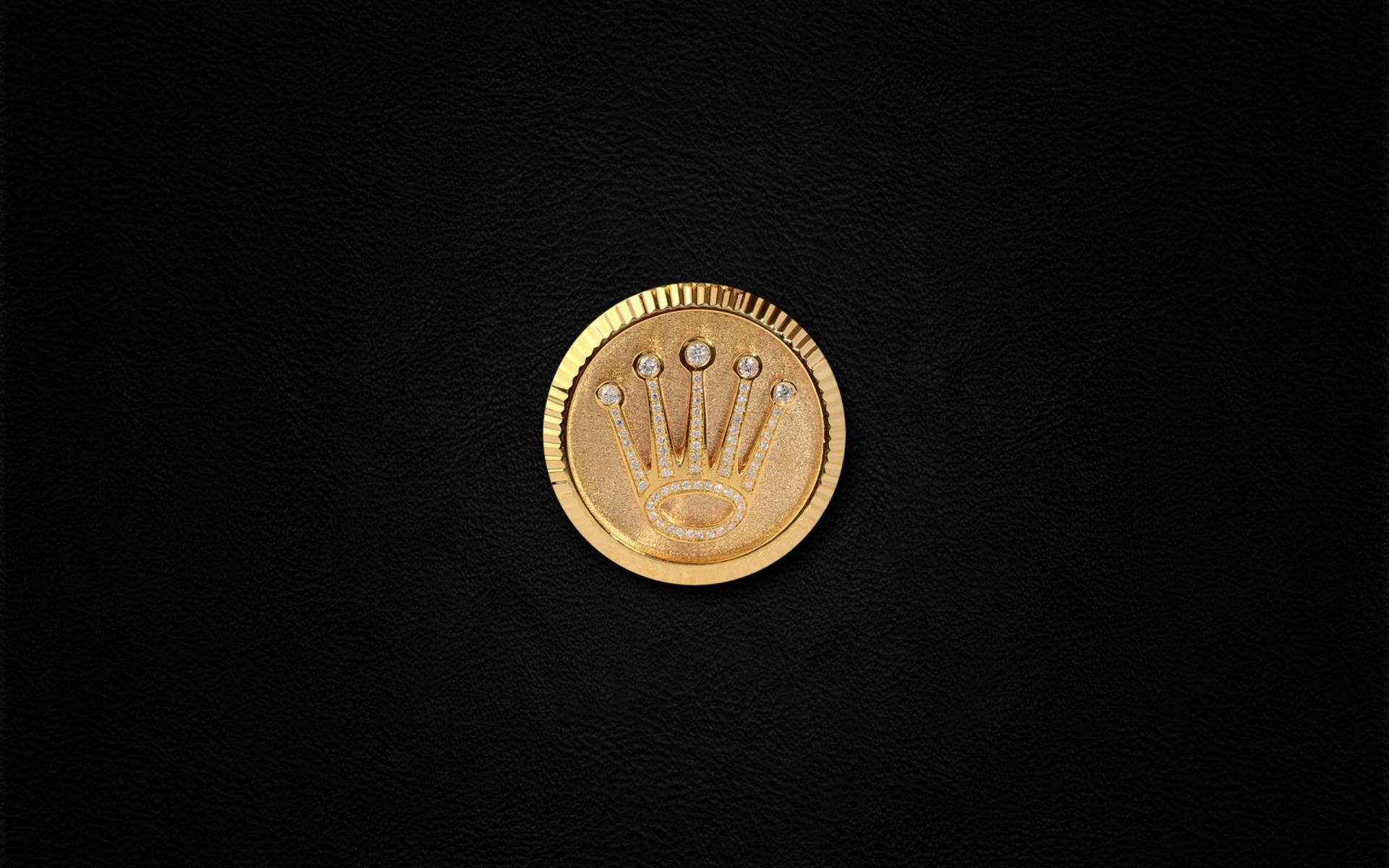 Rolexlogo-krone Auf Einer Münze Wallpaper