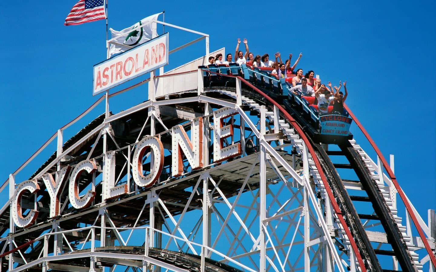 Thrilling Roller Coaster Ride at Amusement Park