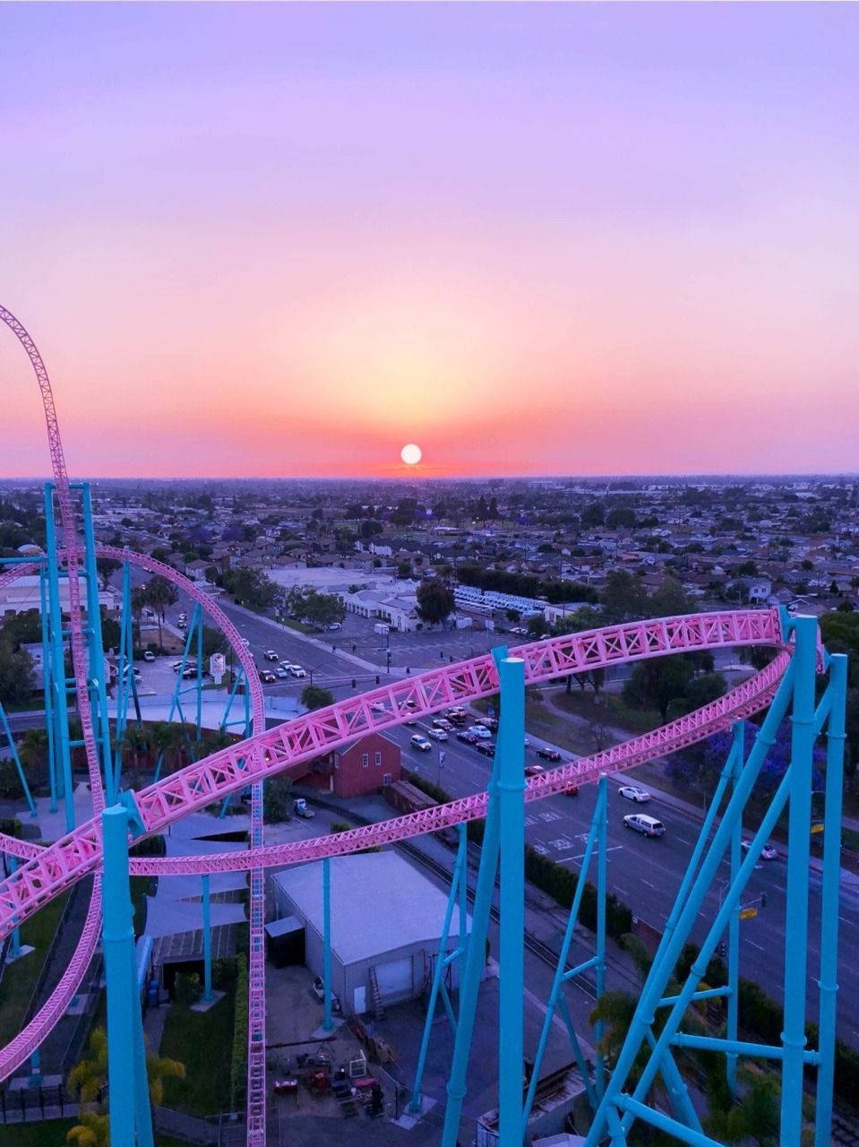 Roller Coaster By The Sunset Wallpaper