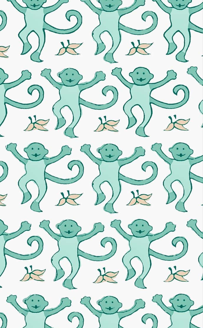 Roller Rabbit Monkey Pattern Wallpaper