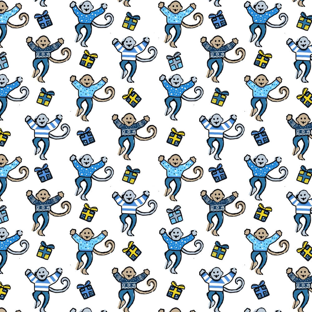 Roller Rabbit Monkey Pattern Wallpaper