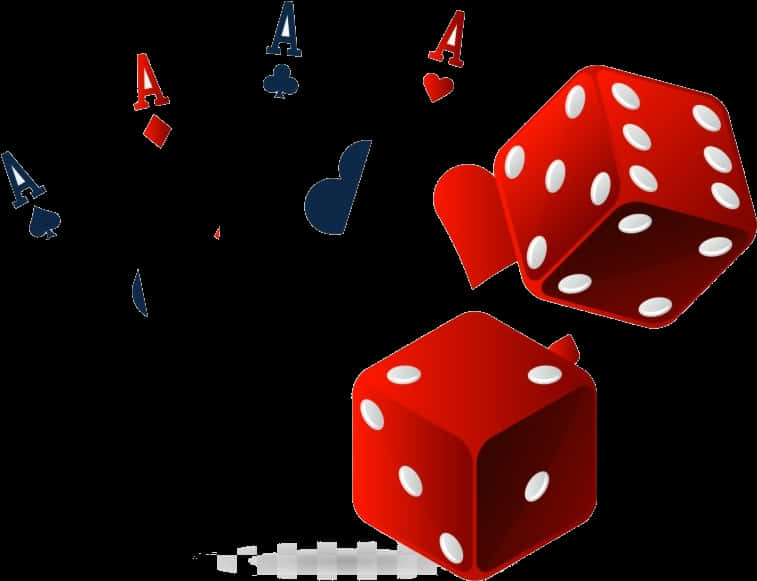 Rolling Diceand Casino Symbols PNG