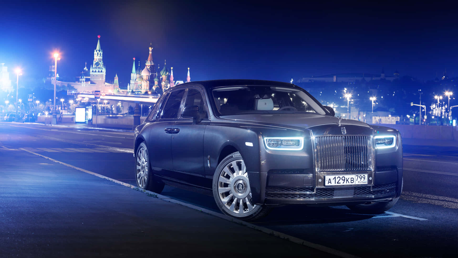 Luxurious Rolls-Royce Sedan in Opulent Setting