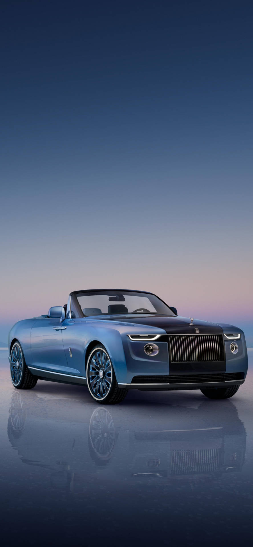 Rolls-Royce 4K Dawn Blue Aesthetic Wallpaper
