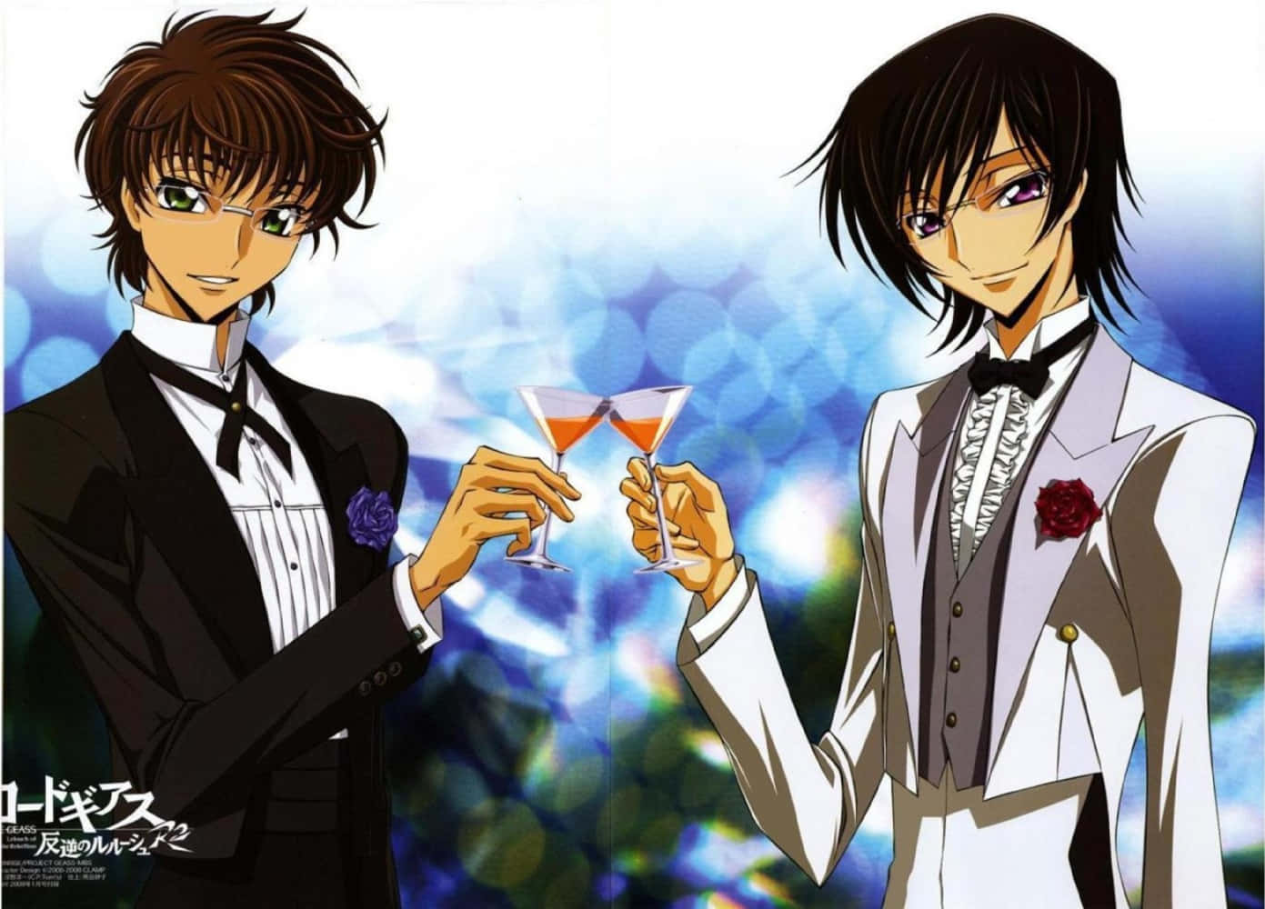 Rolo Lamperouge striking a pose with Geass in his eye, from the popular anime, Code Geass. Wallpaper