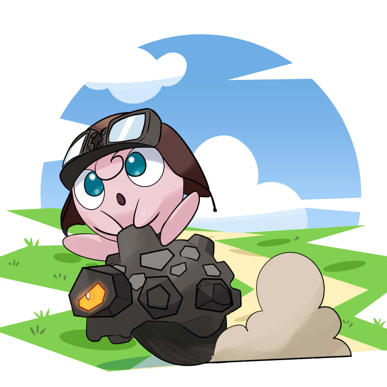 Rolycoly And Jigglypuff Traveling Together Wallpaper