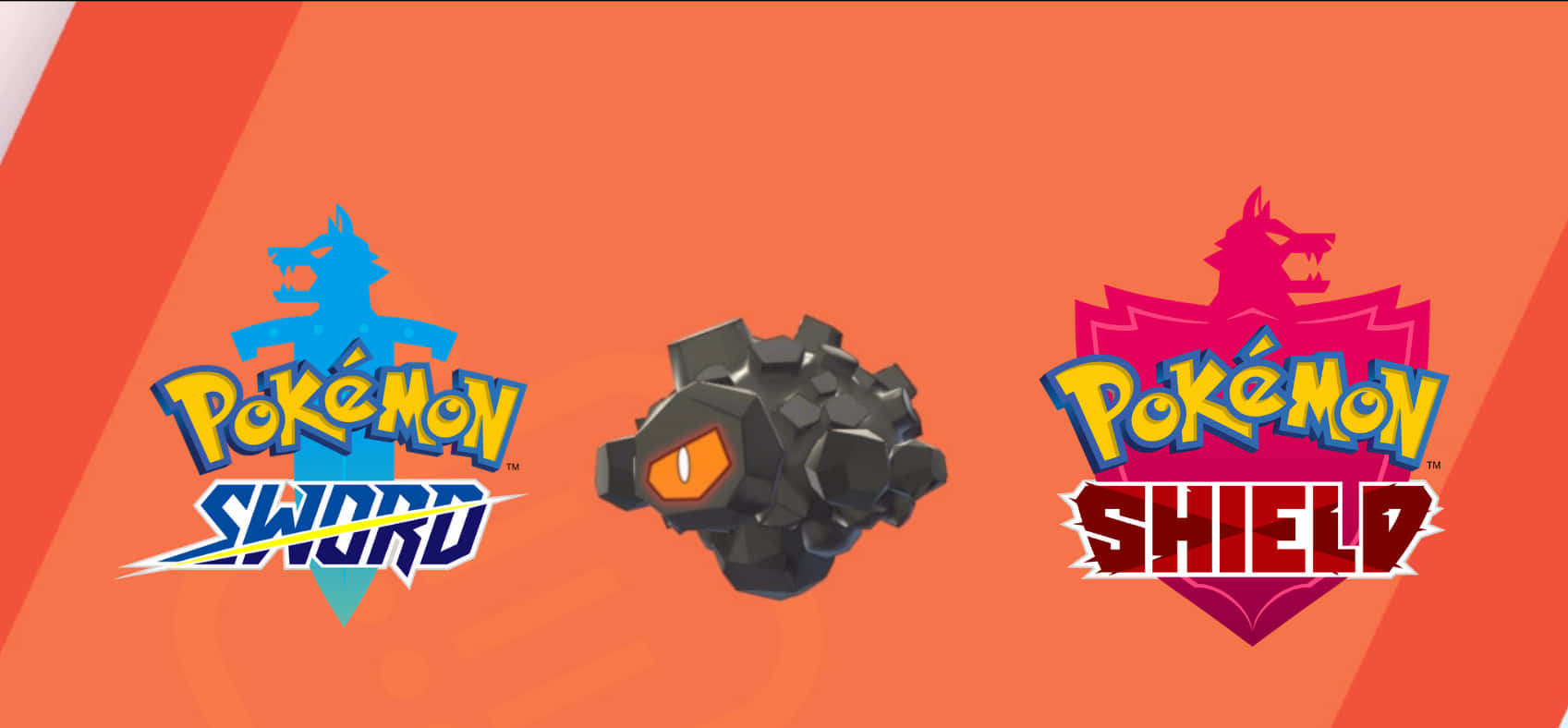 Rolycoly With Pokémon Sword And Shield Logos Wallpaper