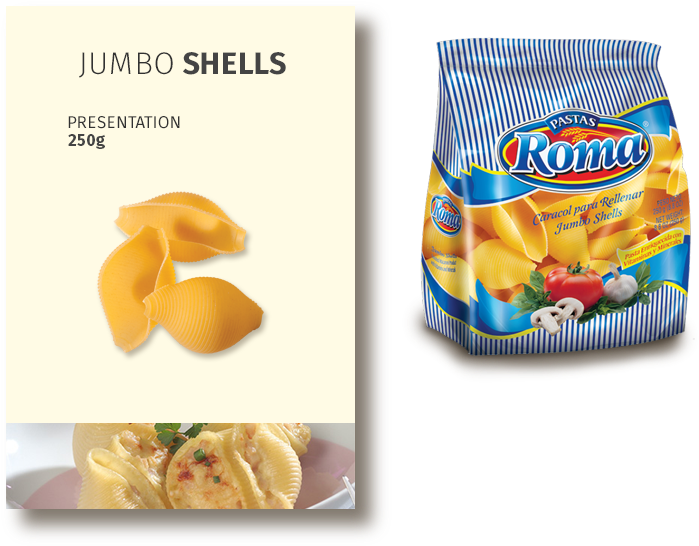 Roma Jumbo Shells Pasta Package PNG