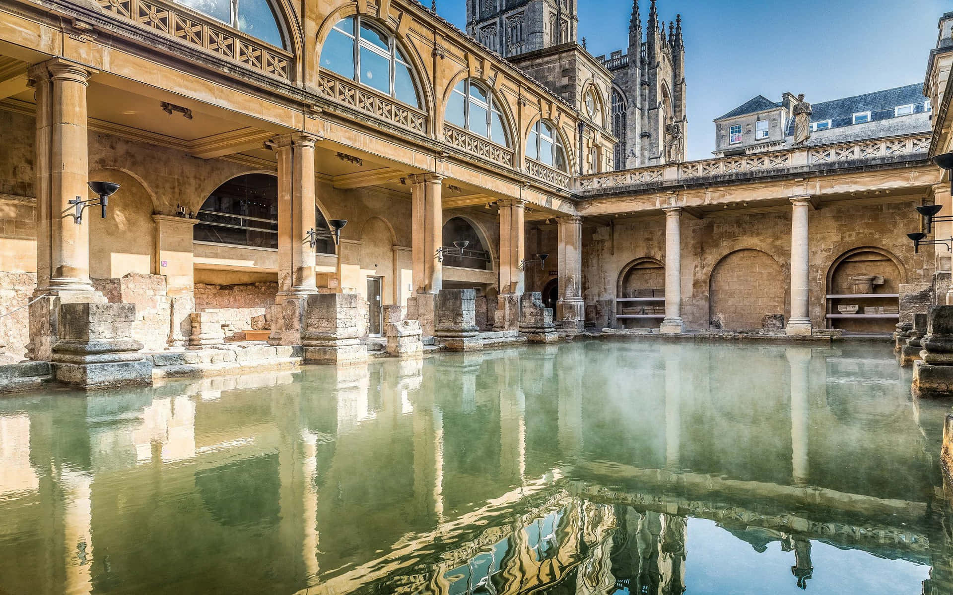 Roman Baths Bath U K Wallpaper