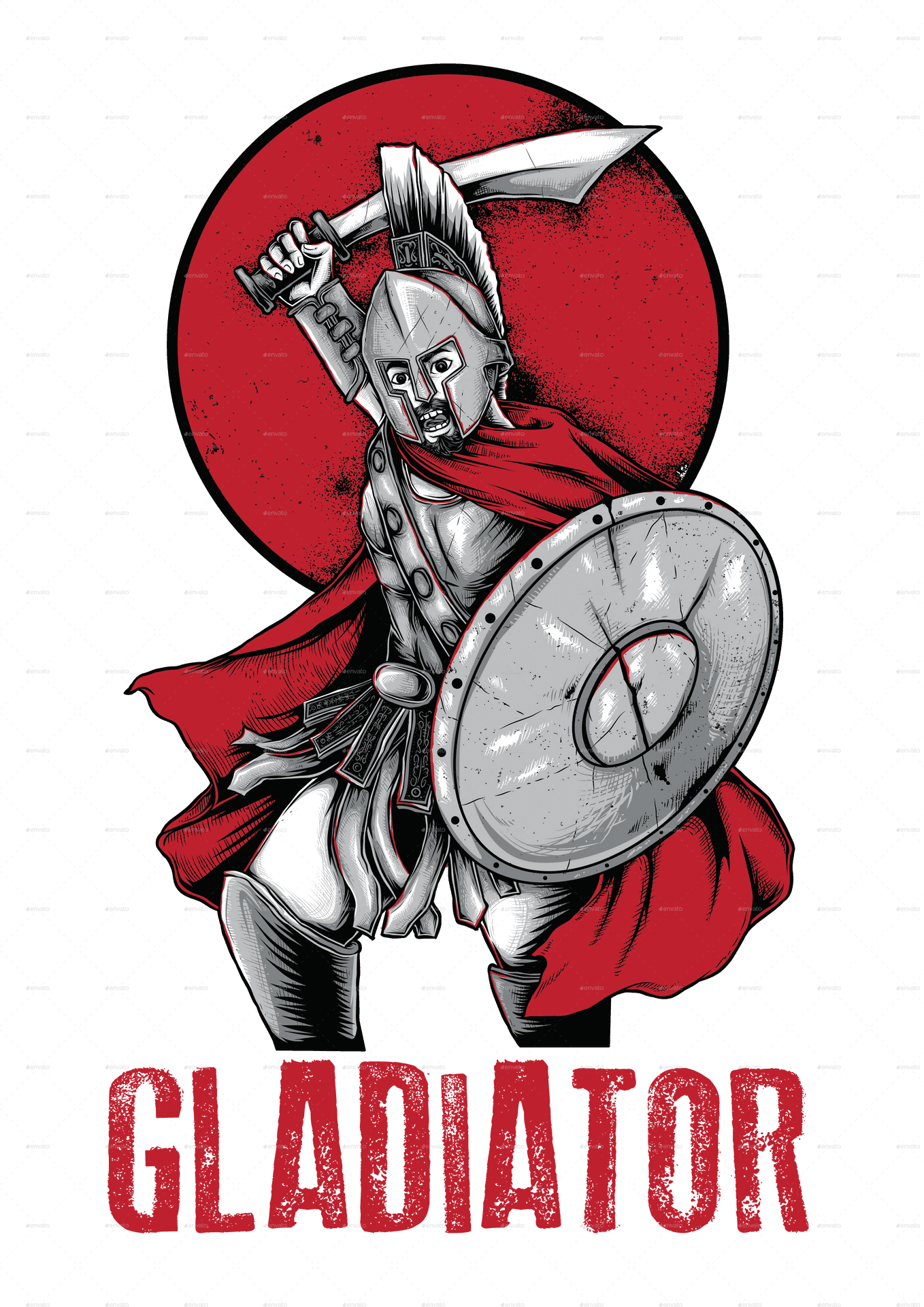 Roman Gladiator Artwork SVG