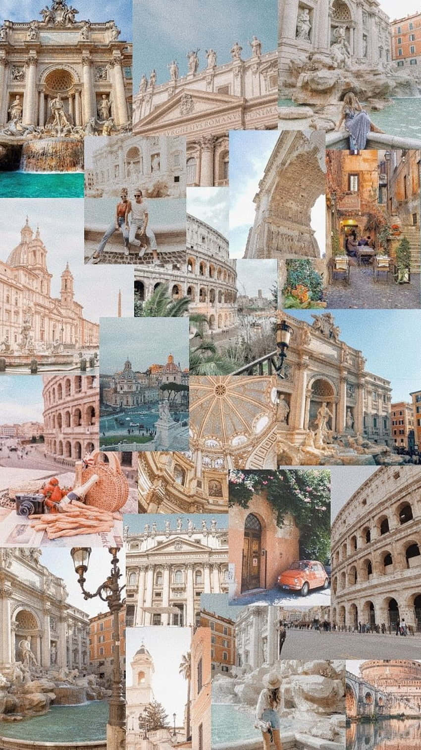 Roman_ Holiday_ Collage Wallpaper