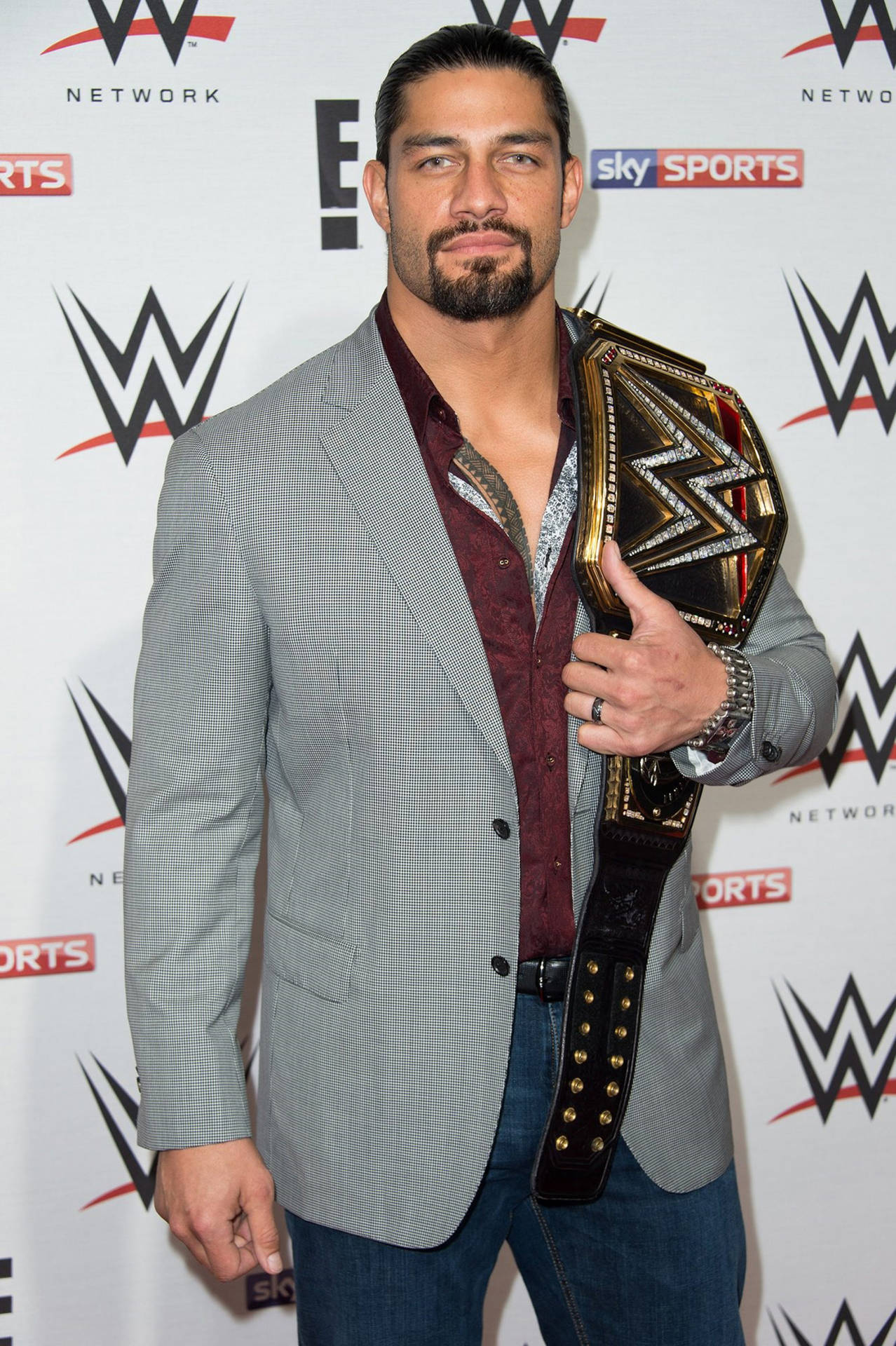 WWE Superstar Roman Reigns on Raw Red Carpet Wallpaper