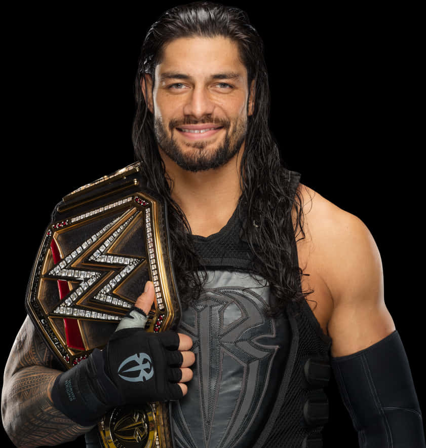 Roman Reignswith Championship Belt PNG