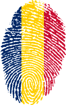 Romanian Flag Fingerprint Art PNG