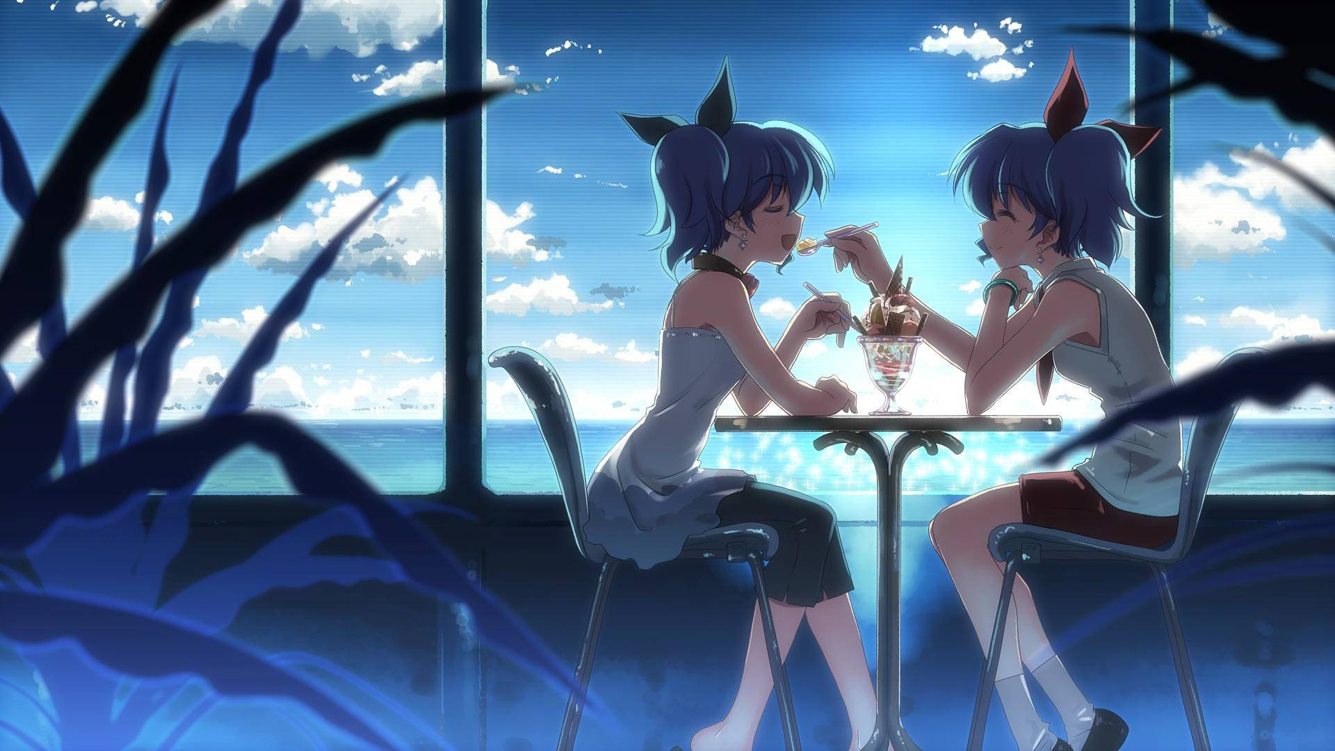 Romantic Anime Couple Background