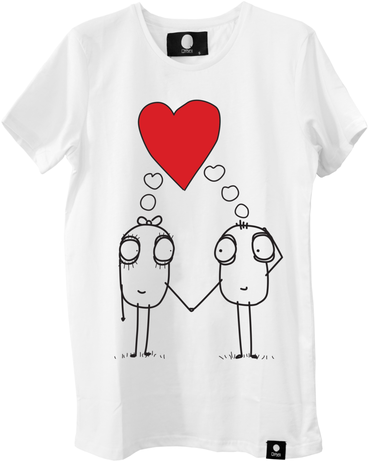 Romantic Cartoon Couple Tshirt Design PNG