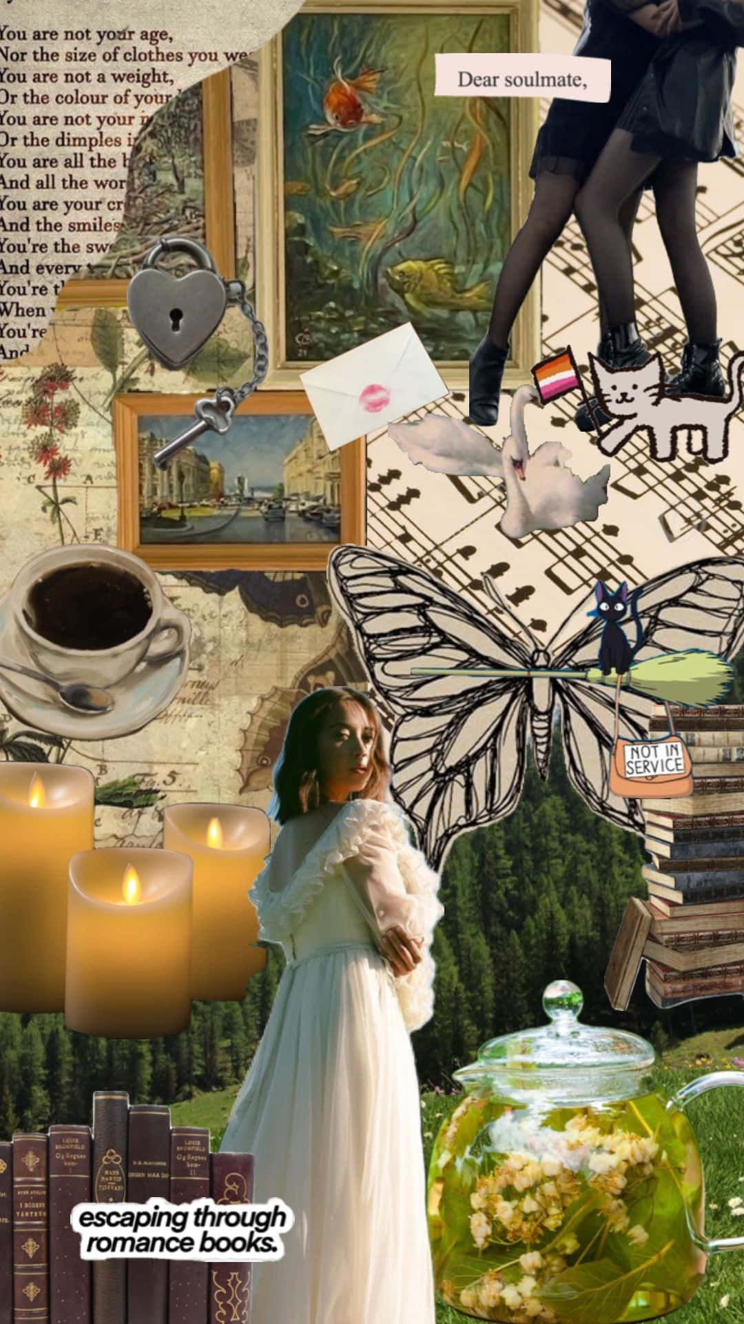 Romantic Collage Escape Wallpaper