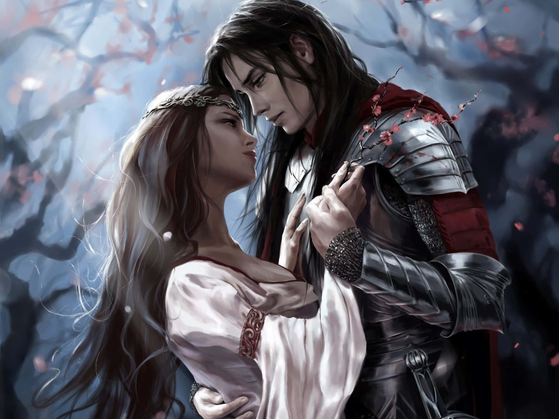 Romantic Couple Knight Wallpaper