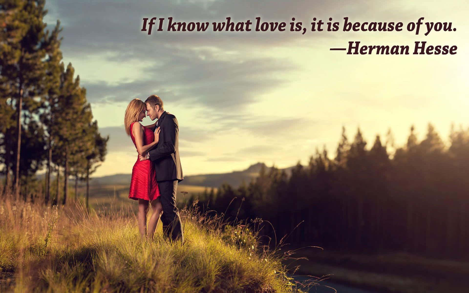 Romantic Couple Love Quote Hesse Wallpaper