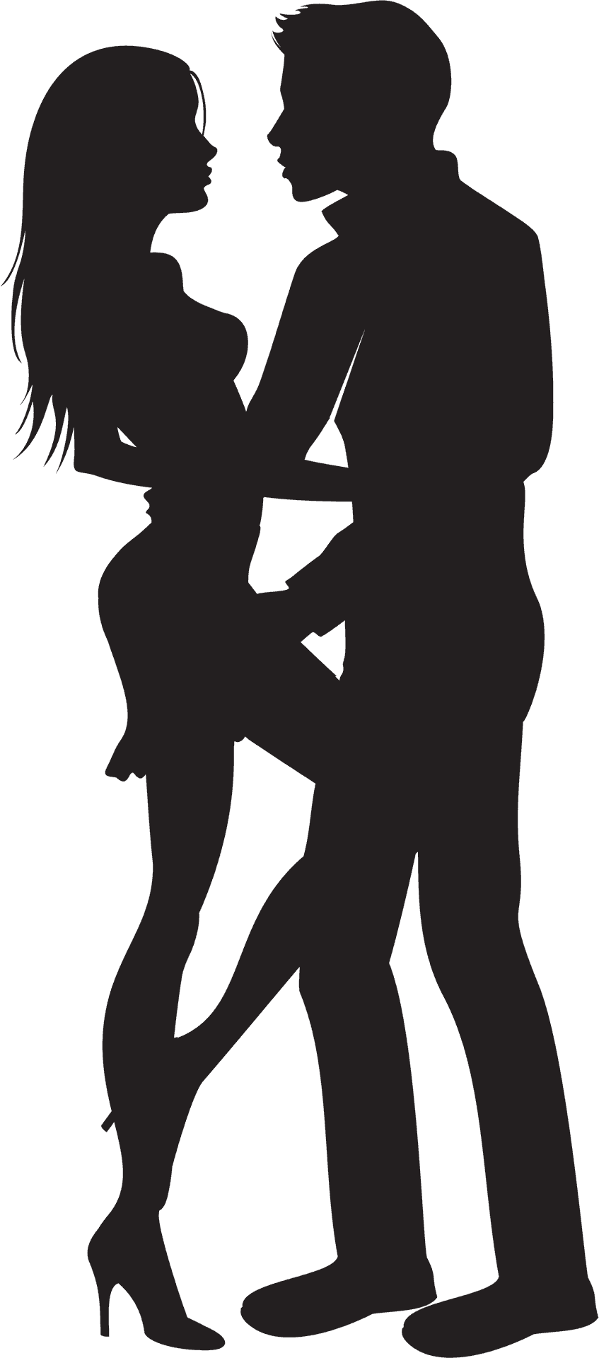Romantic Couple Silhouette PNG