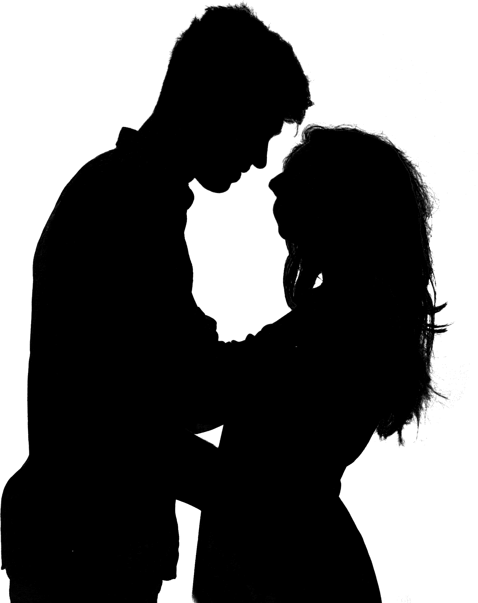 Romantic Couple Silhouette PNG