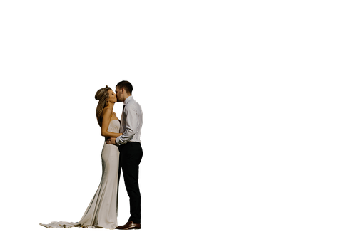 Romantic Couple Silhouette Against Black Background PNG