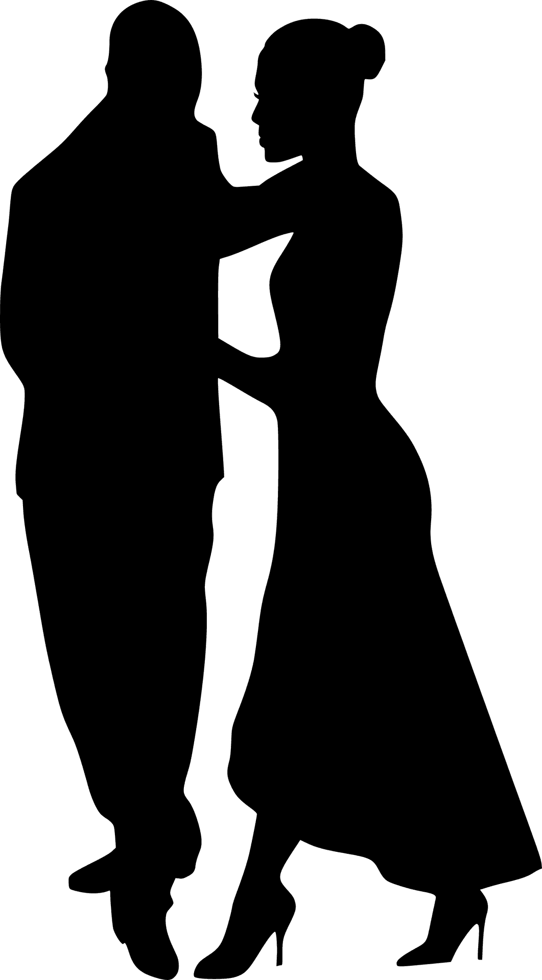 Romantic Couple Silhouette Dancing PNG