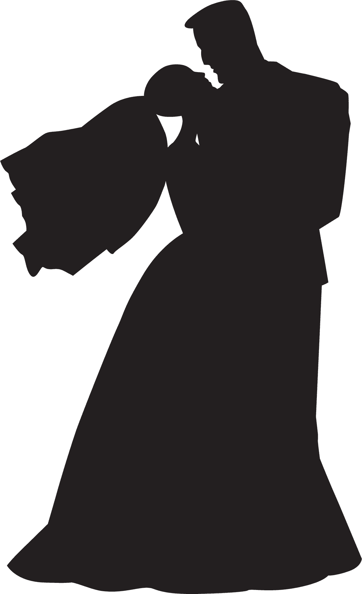 Romantic Couple Silhouette Dancing PNG