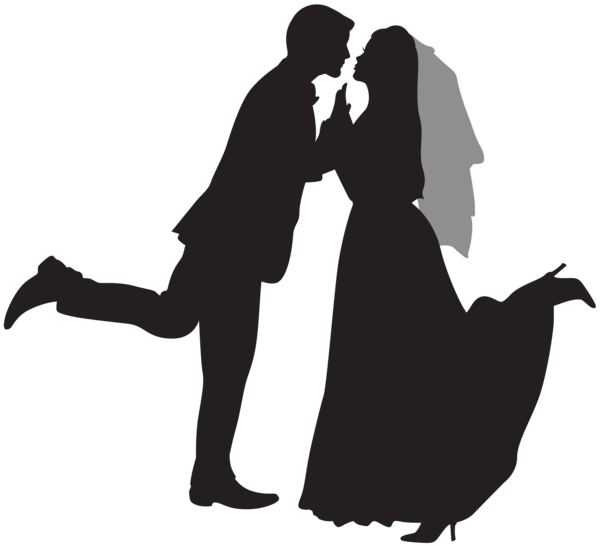 Romantic Couple Silhouette Love Pose PNG