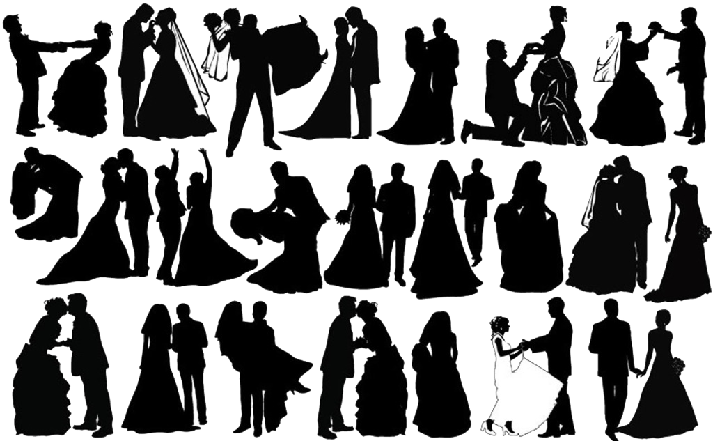 Romantic Couple Silhouettes Collection PNG