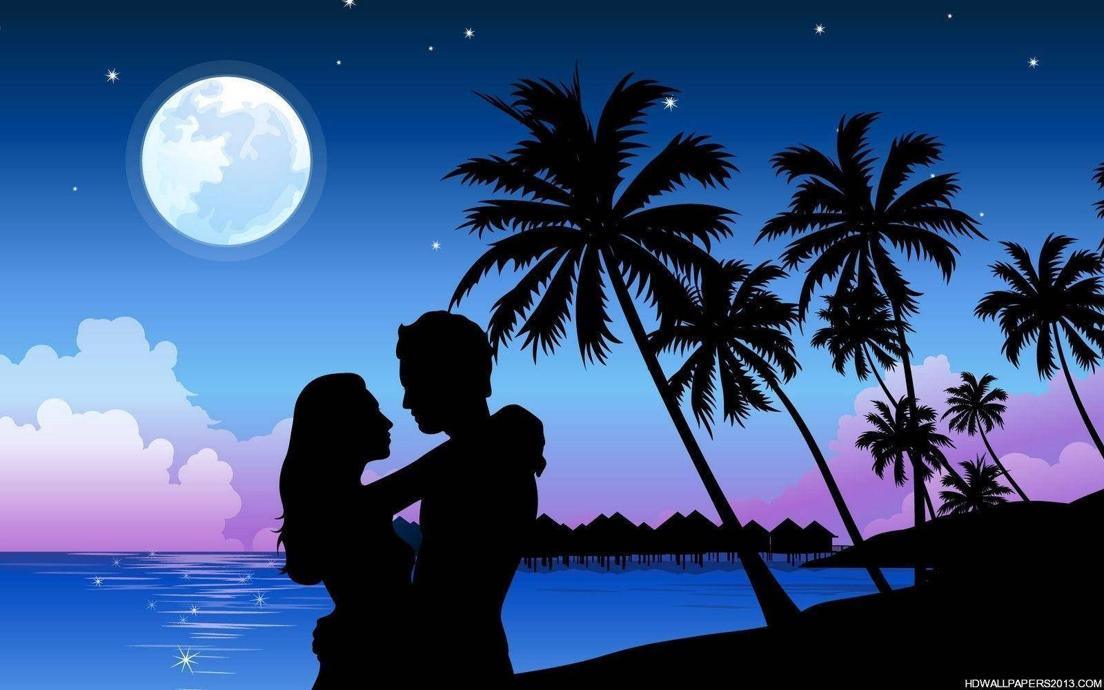 Romantic Couples Night Wallpaper