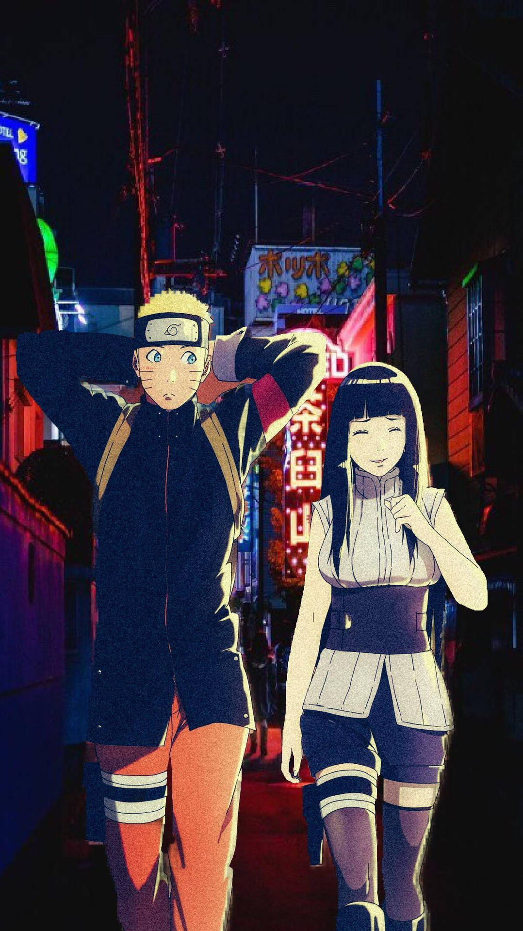 Romantic Embrace Between Naruto And Hinata Wallpaper