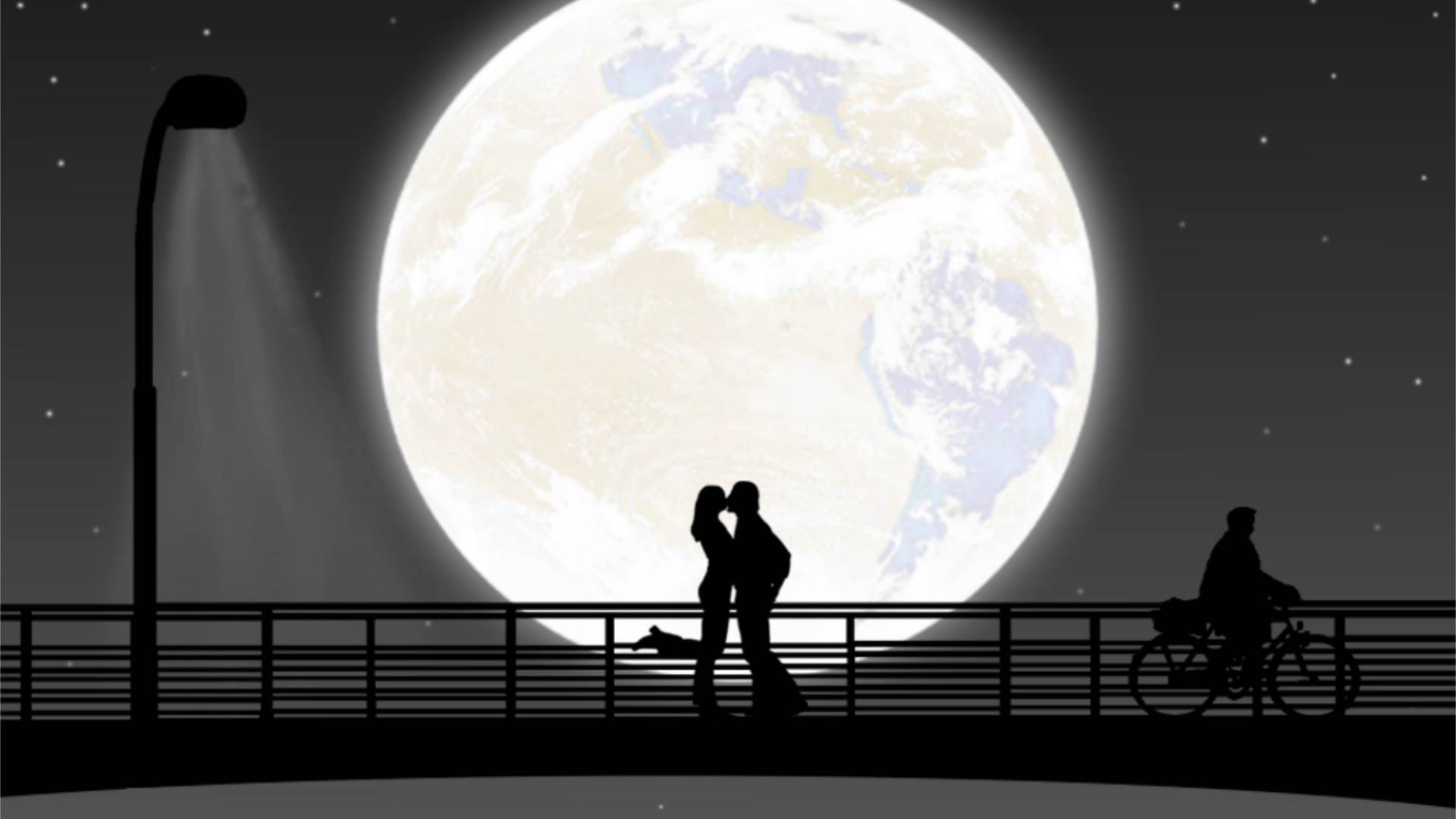 Romantic First Date With The Moon Wallpaper
