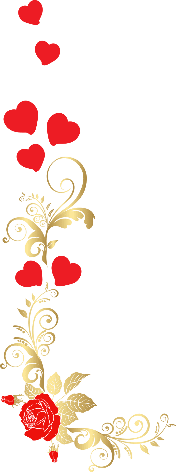 Romantic Floral Heart Decoration PNG