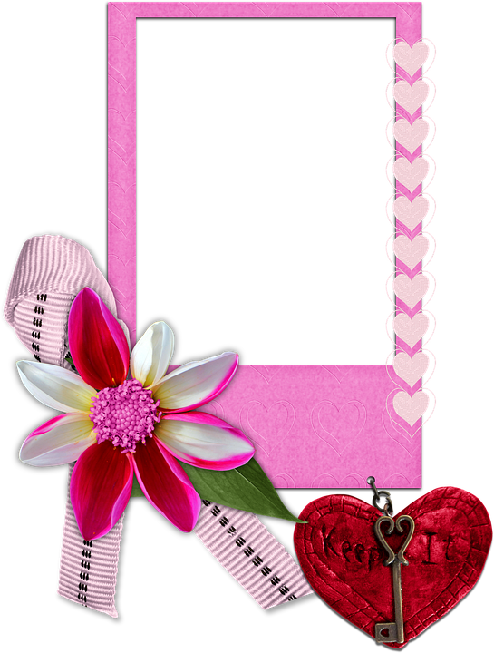 Romantic Floral Love Frame PNG