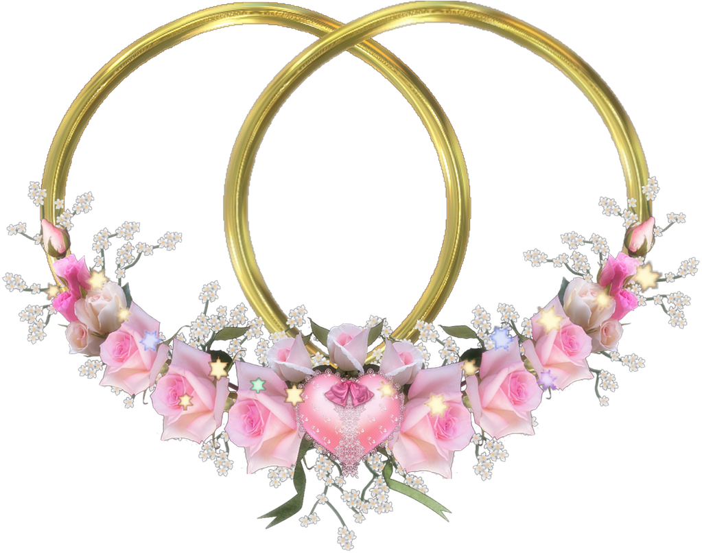 Romantic Floral Love Frame PNG