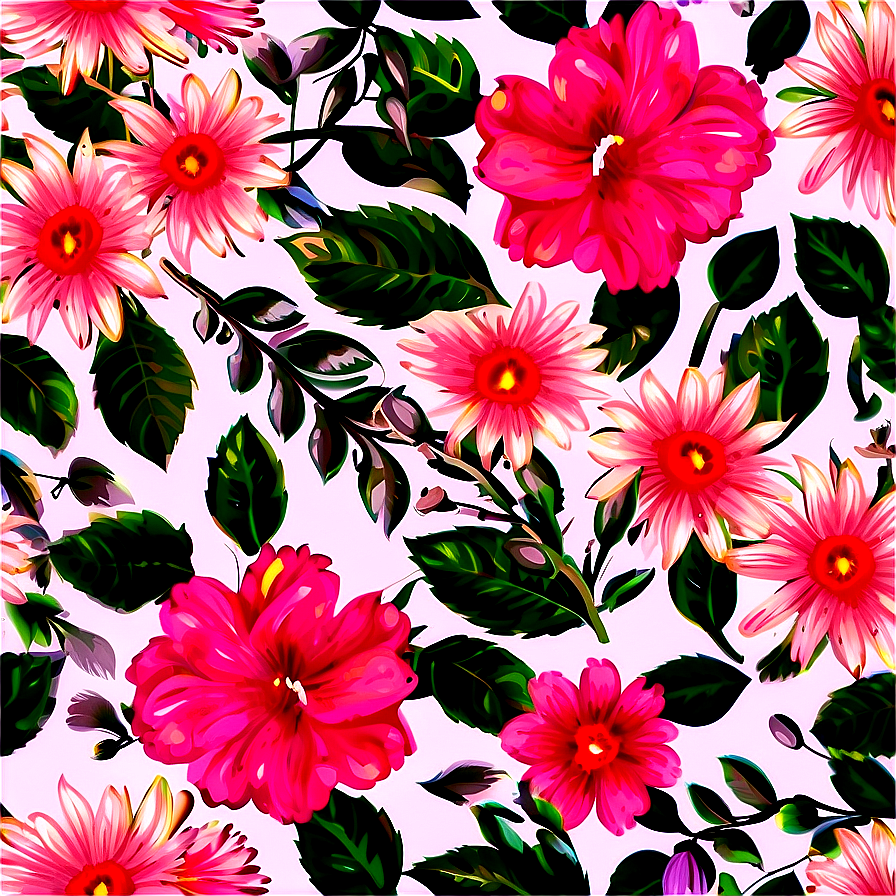 Romantic Floral Pattern Png Lbb35 PNG