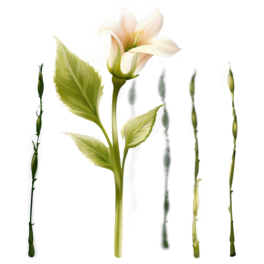 Romantic Flower Stem Png 06132024 PNG