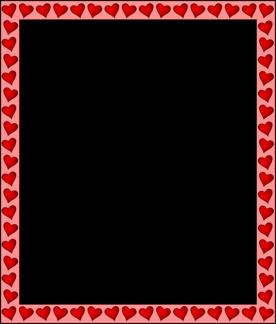 Romantic Heart Border Frame PNG