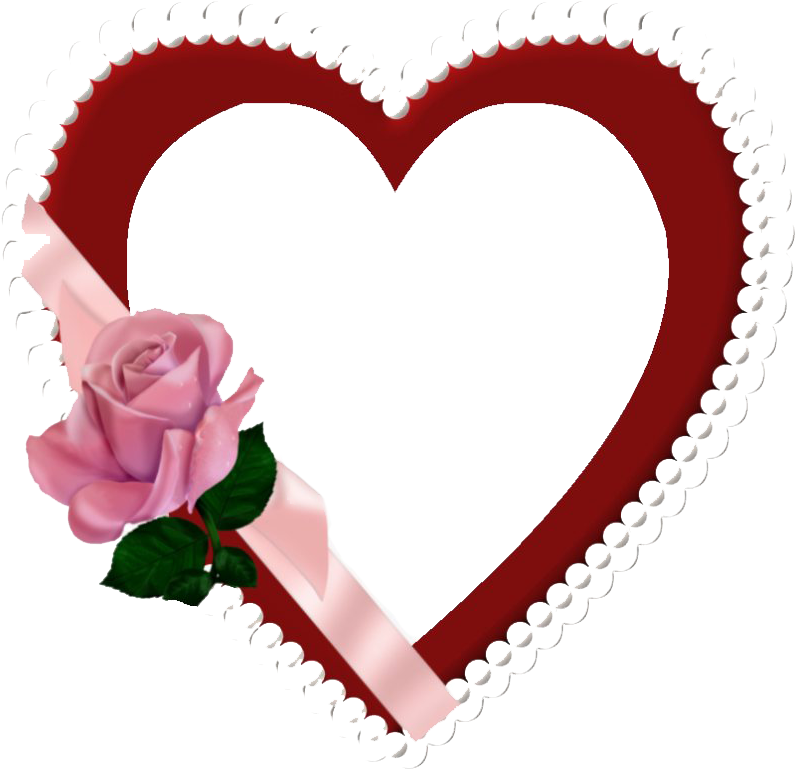 Romantic Heart Framewith Rose.png PNG