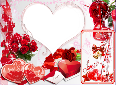 Romantic Heart Photo Frame Template PNG