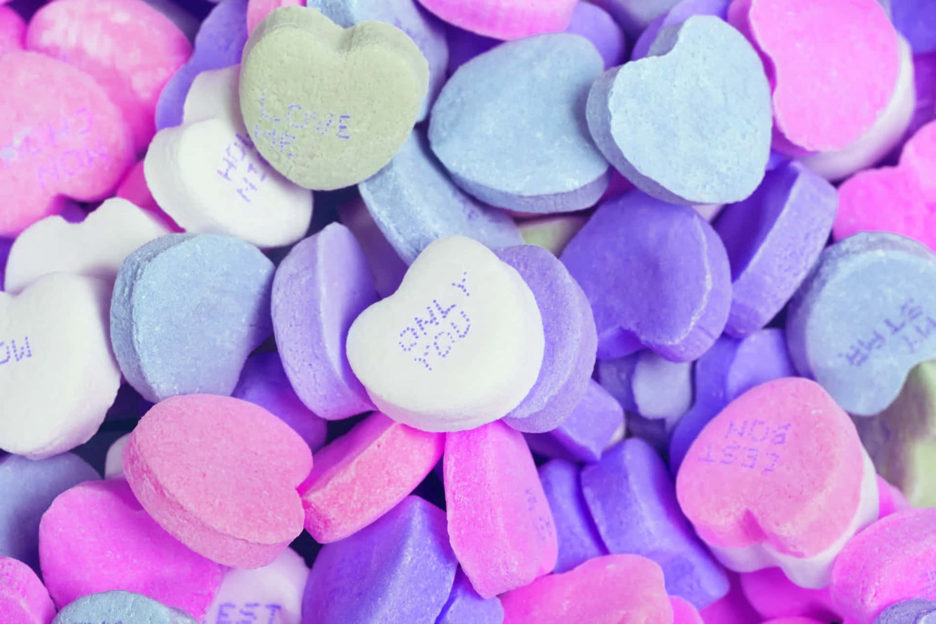 Romantic Heart Shape Sweet Candy Aesthetic Valentine's Day Wallpaper