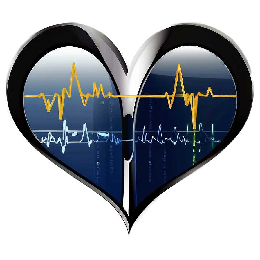 Romantic Heartbeat Illustration Png 06112024 PNG